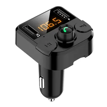 

Wireless Connection Hands-Free Car Kit Fm Transmitter Modulator Plastic Car Charger Dual Usb 5.0 Audio Music Mp3 Player