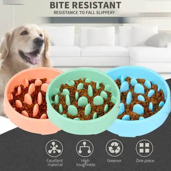 

Pet Slow Eating Dog Bowl Pet Dog Feeding Bowls Plastic Snail Shape Slow down Eating Prevent Obesity Healthy Diet Dog Accessories