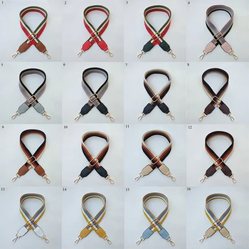 

Colorful Striped Wide Bag Strap For Ladies Handbag DIY Replacement Adjustable Belt For Shoulder Bag Metal Head Bag Accessories