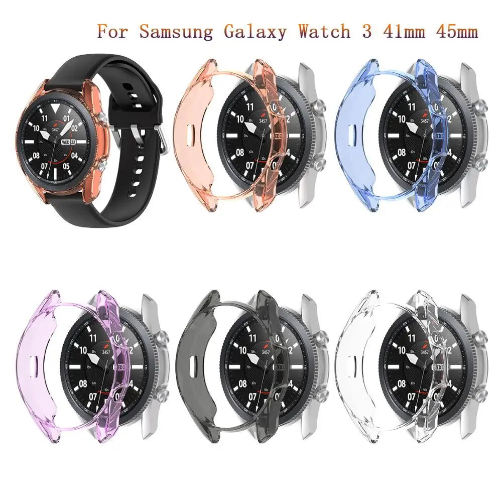 

TPU Protection Silicone Cases Shockproof Cover For Samsung Galaxy Watch 3 45mm 41mm SM-R850 watch Shell Case For Samsung Watch3