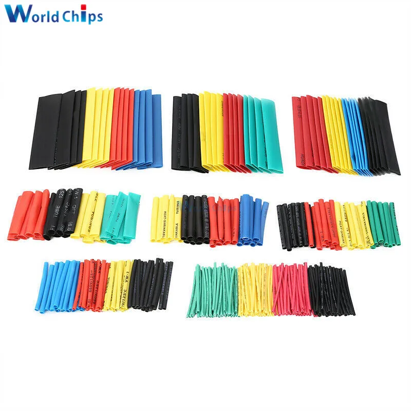 Термоусадочная трубка из полиолефина 400 шт. смешанные цвета 8 размеров 1 14 мм