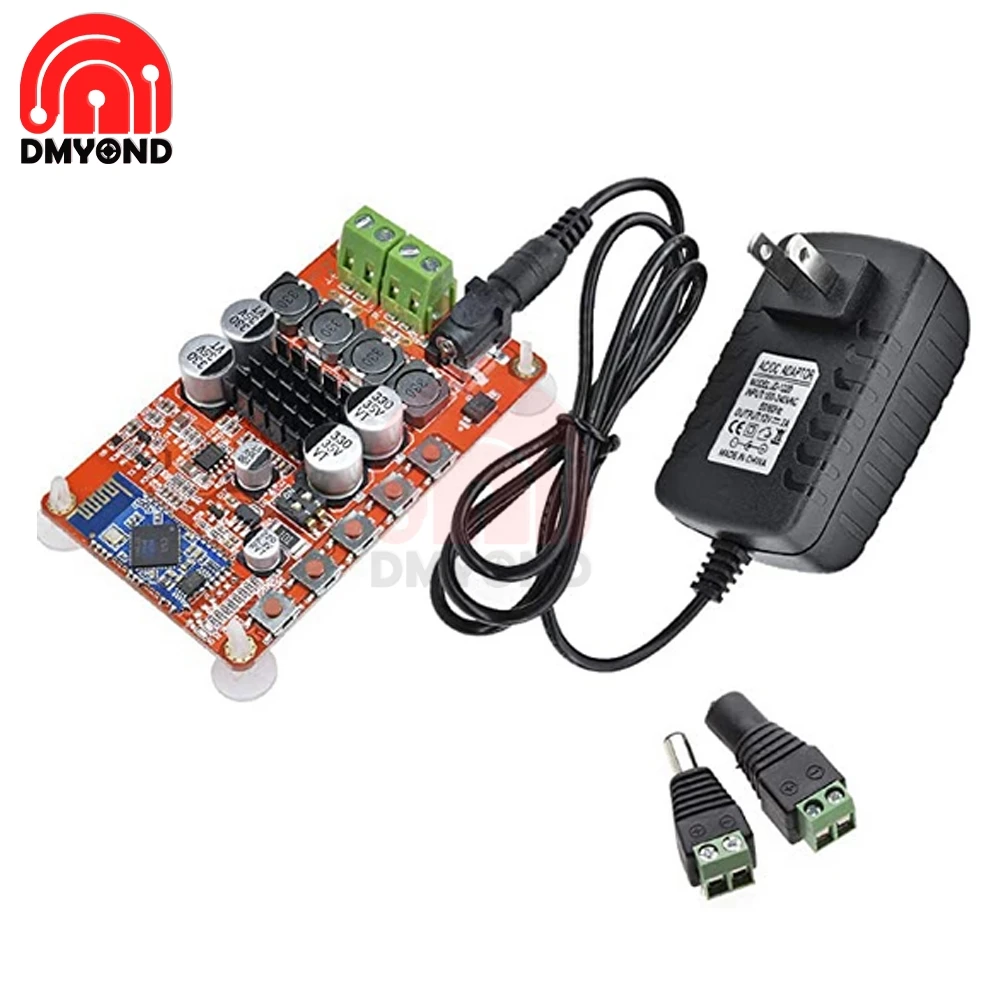 

1 Set TDA7492P Bluetooth 4.0 Power Amplifier Board Module 2X50W Red + 12V 2A Power Adapter US Plug + TV Conversion Adapter