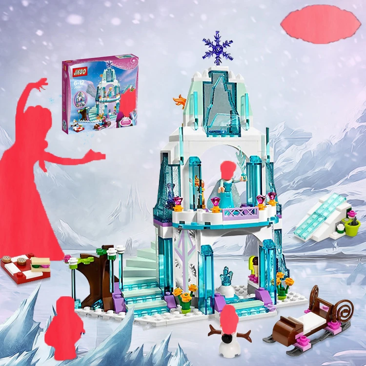 

Ice Castle Mermaid Elsa Anna Cinderella Belle Building Block Bricks Toys For Children Compatible Legoings Girls Friends Princess