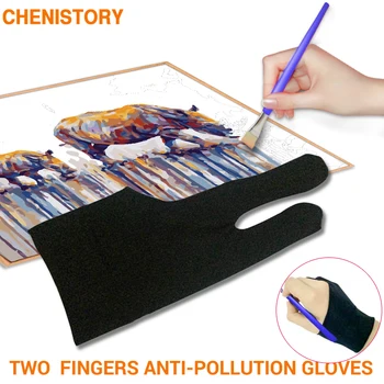 

Two Finger Anti-fouling Glove For Artist Drawing & Pen Graphic Tablet Pad Household Gloves Right Left Hand Black Glove Free Size