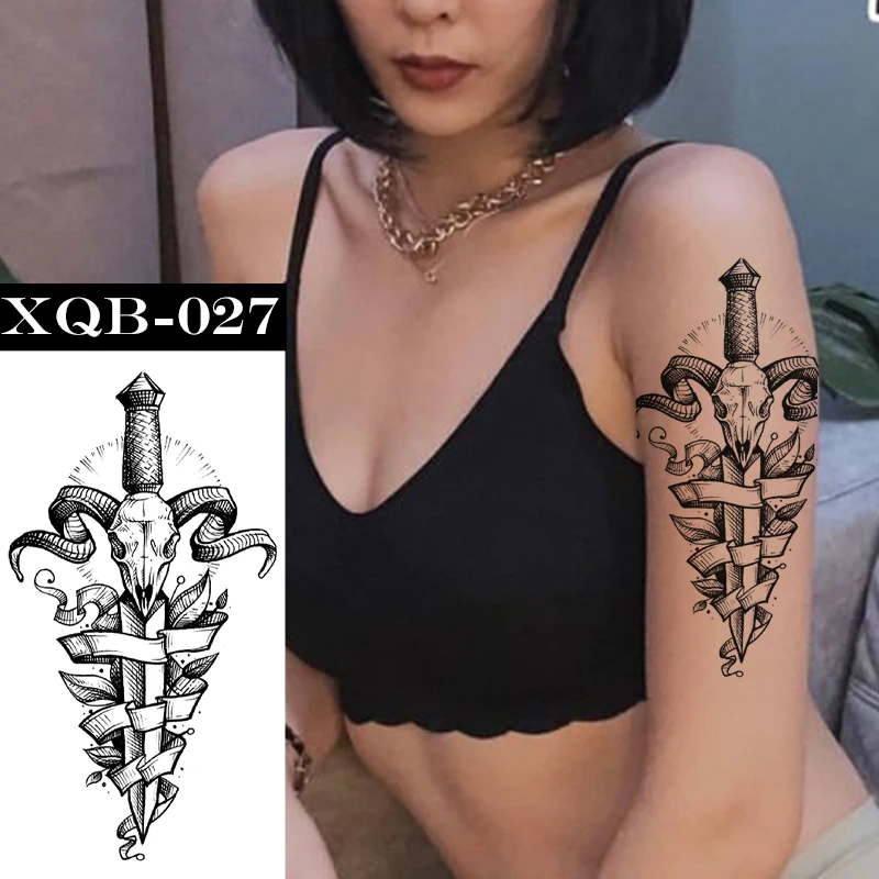 Chapéu de banda desenhada tatuagem temporária anime desenhos animados tatto  impermeável falso tatoo adesivo preto corpo da cintura arte para mulher -  AliExpress