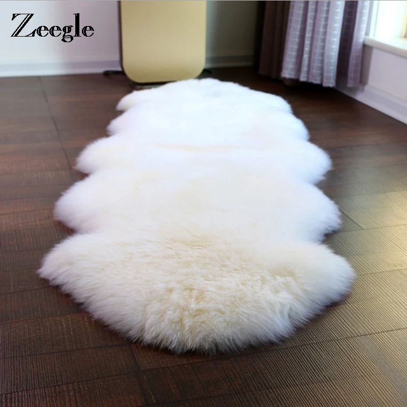 Zeegle Shaggy Faux Sheepskin Carpet For Living Room Chair Sofa Soft Cover Mat Home Decoration Nap Blanket Fur Fluffy Area Rugs