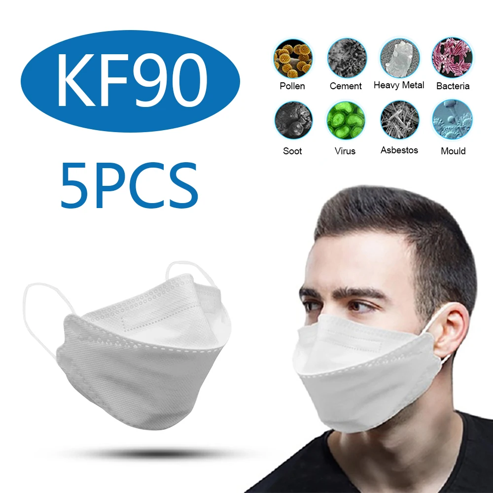 

5/10/20Pcs Anti Dust KF90 Mask Non-woven mascherine Dustproof Mask Masque Anti Smoke PM2.5 Filters Face Mouth Protective Masks