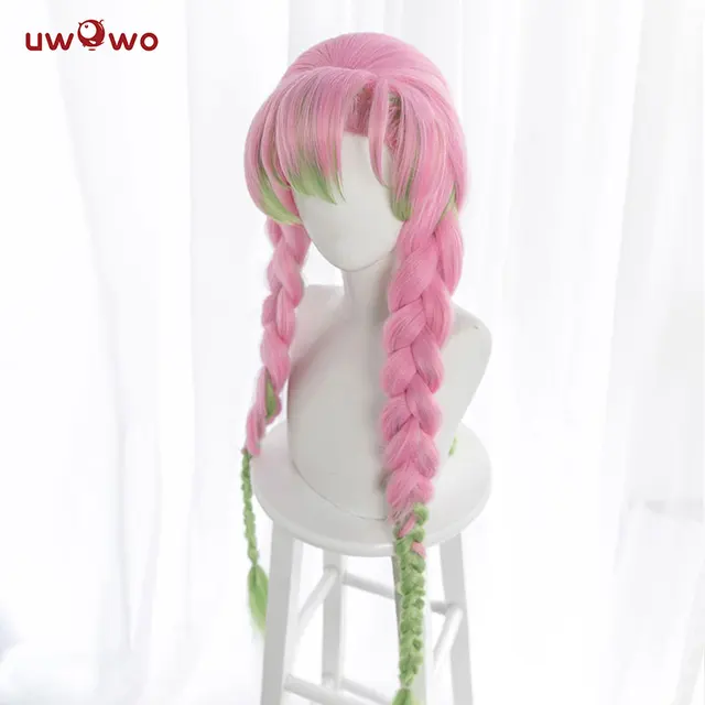 PRE-SALE UWOWO Kanroji Mitsuri Wig Kimetsu No Yaiba Demon Slayer Cosplay Wigs Pink Green Gradient Synthetic Heat Resistant Hair Kanroji Mitsuri wig