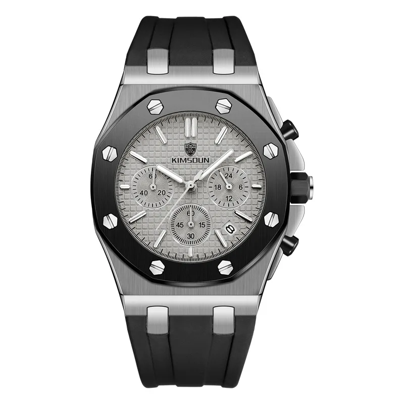 Switzerland Royal Rolexable Japan Miyota Кварц Мужские силиконовые три глаза многофункциональный