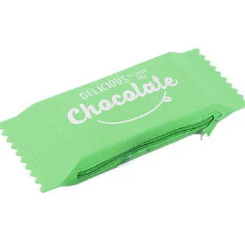 

Kawaii Pencil Cases Silicone Chocolate Candy Cute Pencil Bags For School & Office Supplies Green