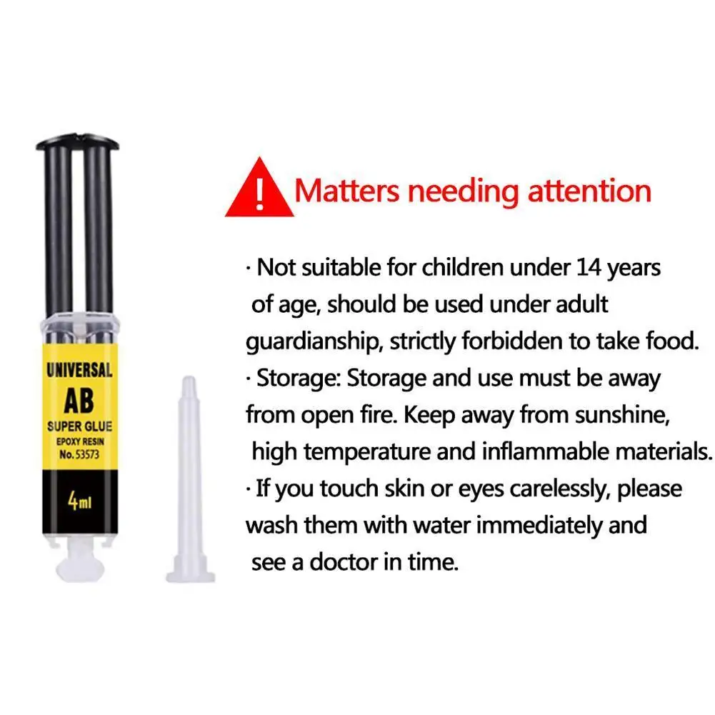 

4/25ml New Ab Glue High Strength Adhesive Glue Strong Ceramics Ab For Repair Epoxy Stone Plastic Glass Metal Resin Glue Woo Y7T2