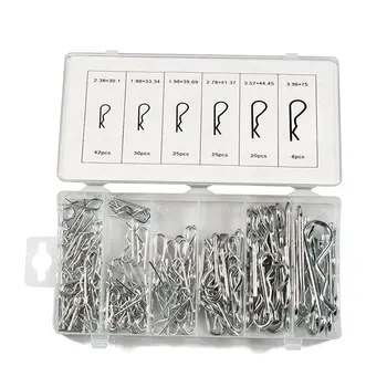 

150PCS/SET Anti-Rust Hair Pin Hitch Retaining R Clip Lynch Cotter Spring Assorted Kit Split Cotter Pins Kit Set Fastener Pins