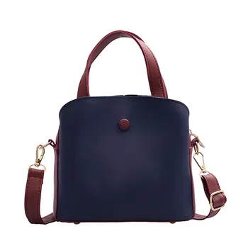 

Casual Tote Outdoor Bag Canvas Handbag Zipper Shoulder Bag Pure Color Women Leather Shoulder Bag Simple Fashion Women Bag 2020