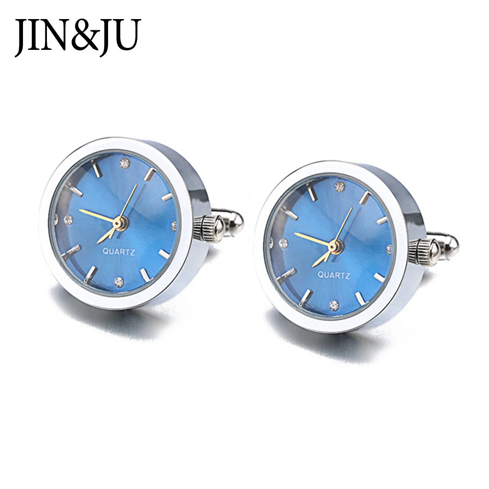 JIN& JU классические футболки с изображением часов запонки функциональные часы Запонки настоящие часы запонки для мужчин свадебный подарок - Окраска металла: Cufflinks 10
