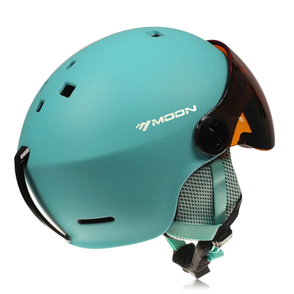 MOON Открытый Интегрированный лыжный шлем с очками вентиляционные отверстия PC оболочки EPS тела спортивные шлемы для Велосипедный и Коньковый Спорт Skiiing