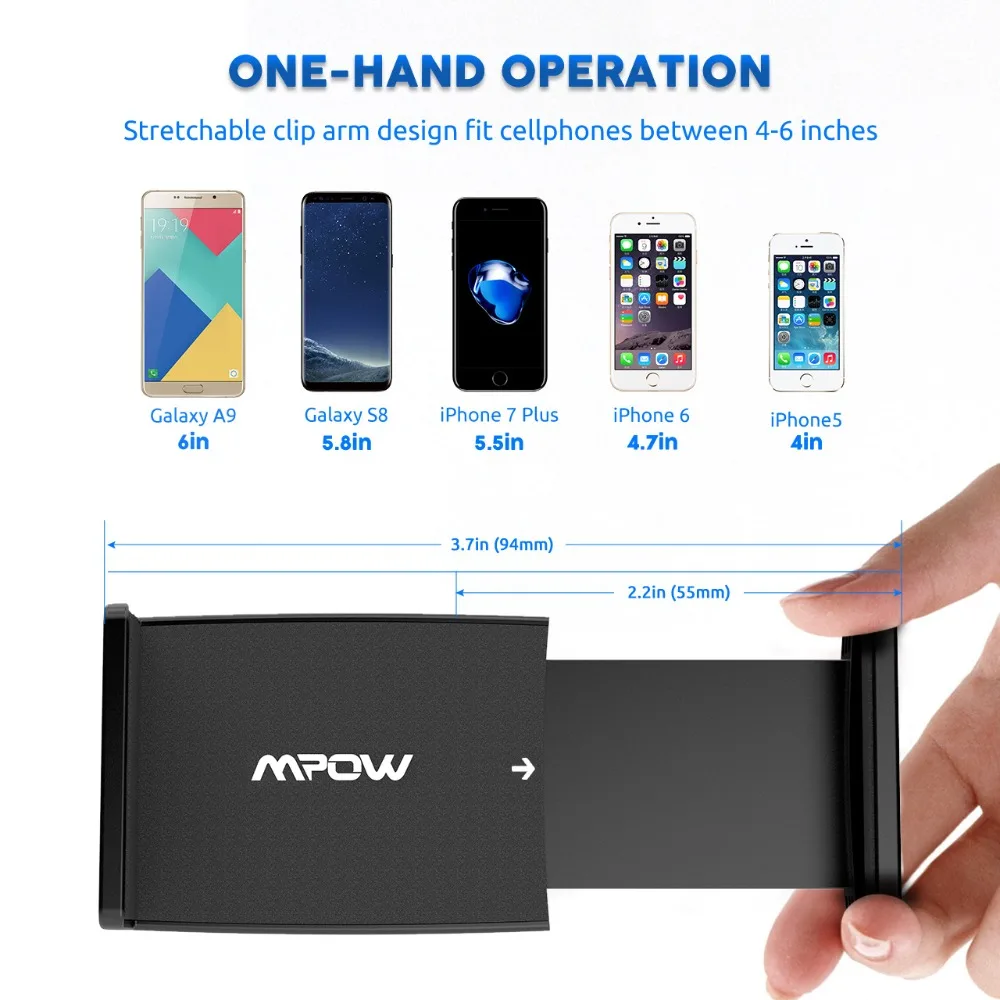 Original MPOW CD Slot Car Mount 360 Degree Universal Phone Holder One-touch Cradle Stand Car Holder for 4.0-6.0 inch Phones GPS (4)
