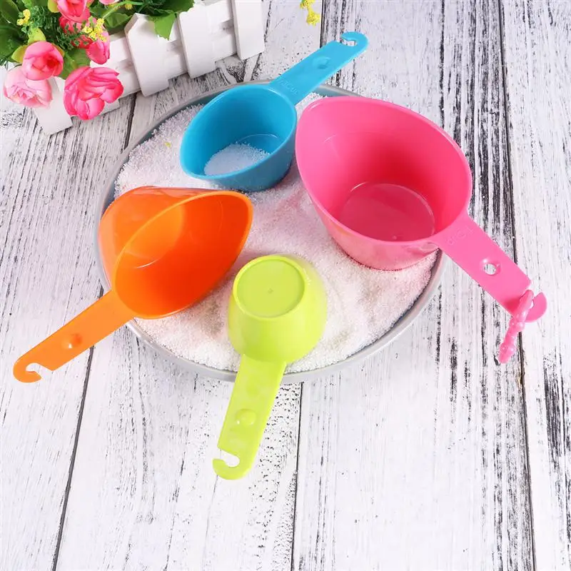 4pcs Colorful Plastic Measuring Spoons Kitchen Baking Spoons Tools