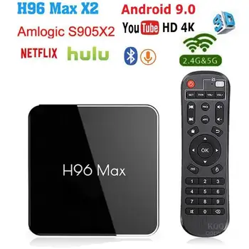 

H96 Max Smart TV Box Android 9.0 4GB 64GB 32GB 4K Amlogic S905X2 Quad Core 5G Wifi Bluetooth Netflix Set top Box Media Player
