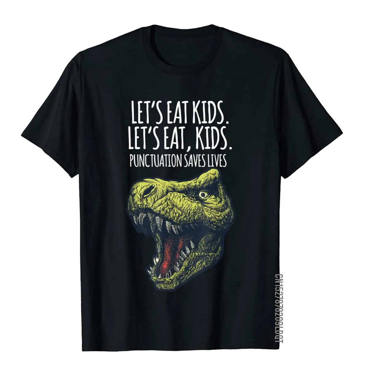 Funny Lets Eat Kids Punctuation Saves Lives Grammar School T-Shirt__B7222black