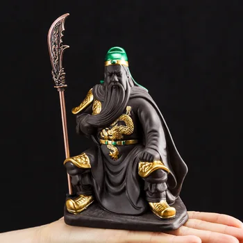 

Wu Caishen Guan Gong Lord Guan The Second Purple Sand Tea Ornaments Tea Set Boutique Tea Table Decoration Tea Pet Kung Fu TeaPet