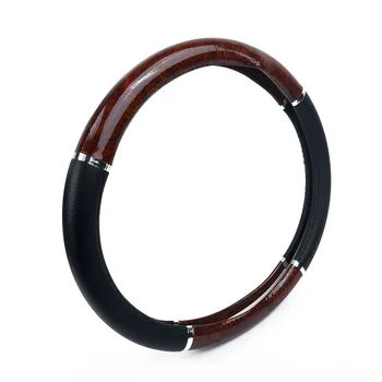 

Anti-skid Car Mahogany Soft Leather Non-slip Durable 38cm Steering Wheel Auto Deluxe Hot Cover High Quality