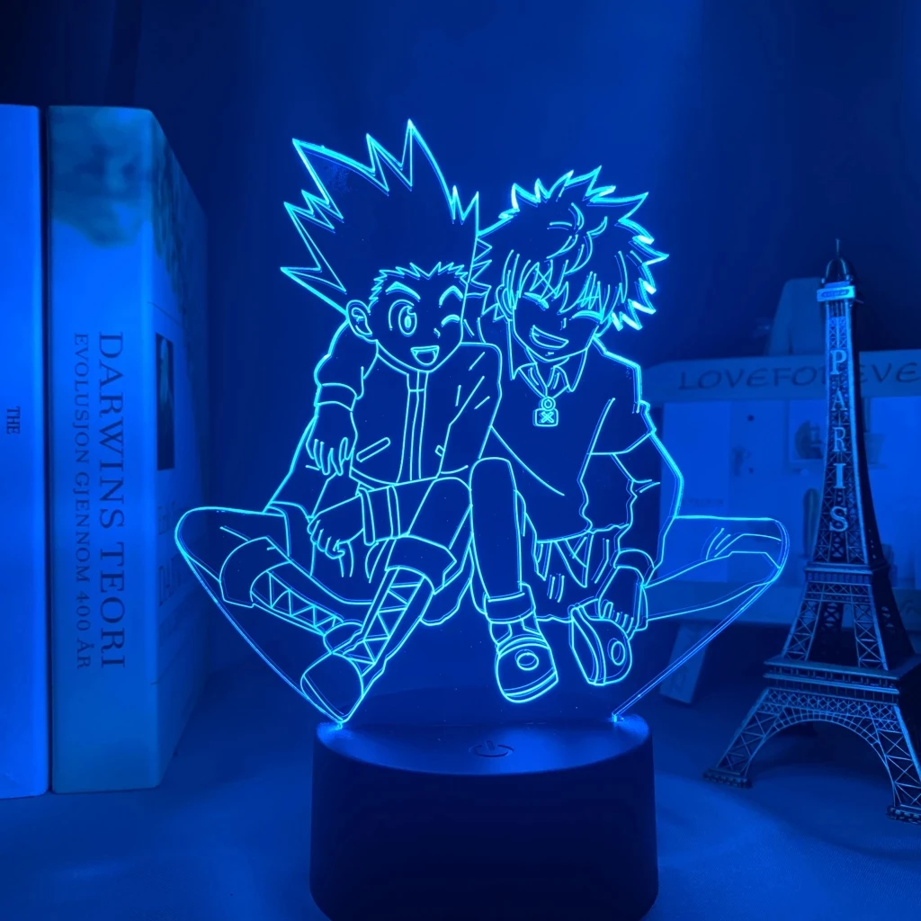 Акриловая 3d лампа для аниме Hunter X Killua и Gon спальни Декор светильник подарок на день
