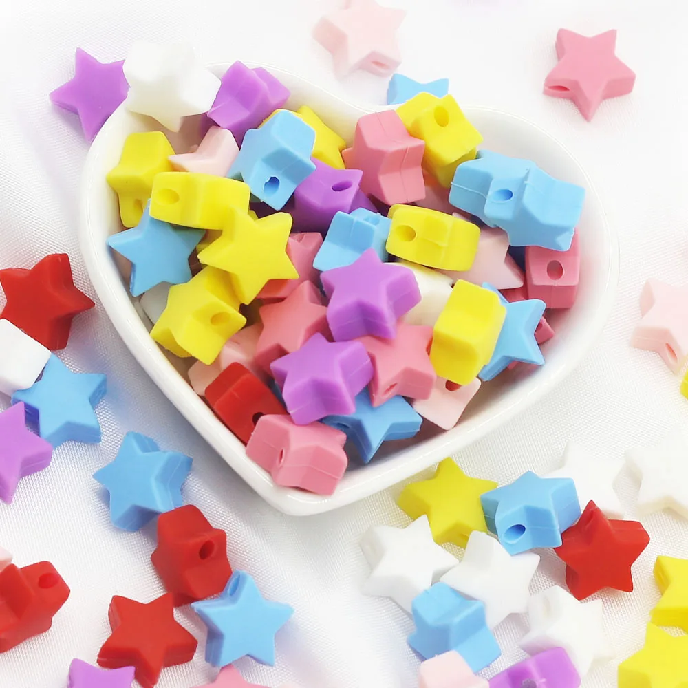Cute-Idea Food grade Baby Silicone Beads 10PCs Baby tooth health Nursing beads Baby Pacifier Chain Toys accessories Baby goods 4