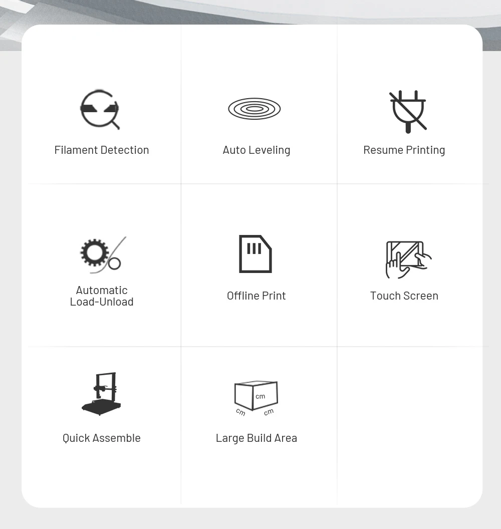 Anet ET5X 3D Printer Touch Screen Filament Detection Auto Leveling