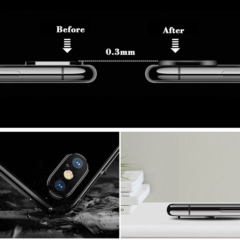 Для iPhone X XS XSMax защита для объектива задней камеры закаленное стекло с металлической рамкой кольцо задняя камера объектив протектор экрана Запчасти