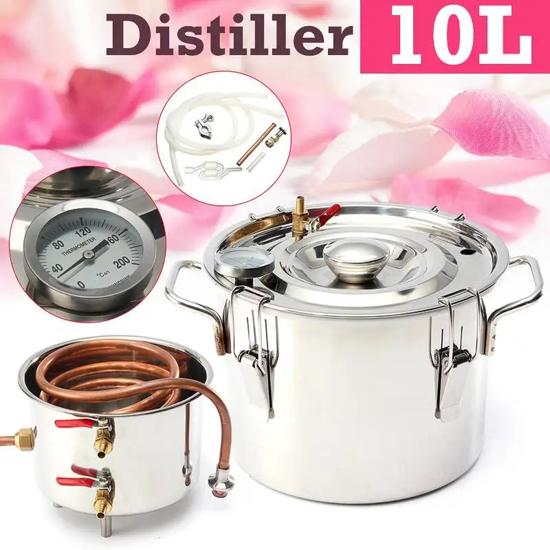 #Special Offers 10L Household Moonshine Distiller Boiler Cooler Stainless Steel Copper Ethanol Alcohol Water Wine Essential Oil Brewing #Special Offers 10L Household Moonshine Distiller Boiler Cooler Stainless Steel Copper Ethanol Alcohol Water Wine Essential Oil Brewing