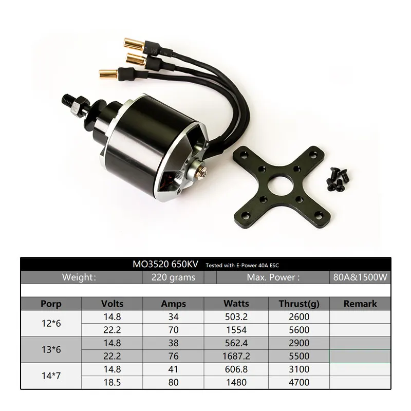 QX-мотор металлический MO 3520 650KV/880KV бесщеточный двигатель для 4S/5S/6S Батарея модели RC