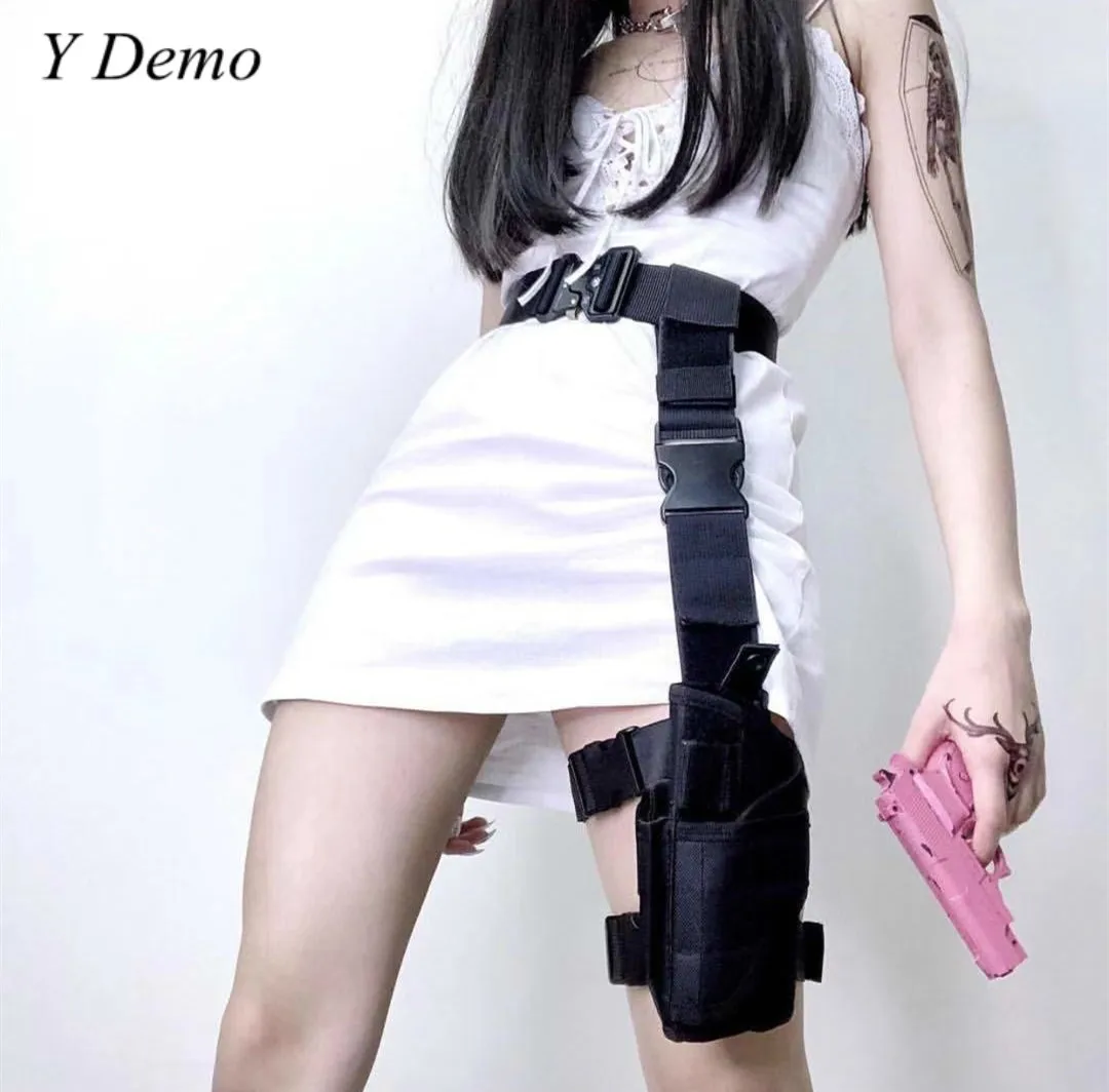

Harajuku Cool Women Leg Bag And Belt Adjustable Waist Accessory