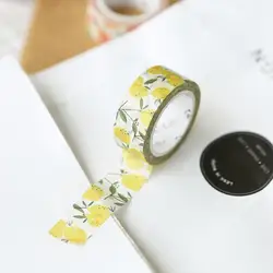 Bande adhésive Washi, 15mm x 7m, fruits frais d'été, masquage japonais, ruban adhésif décoratif, papeterie d'étiquette pour Scrapbooking 