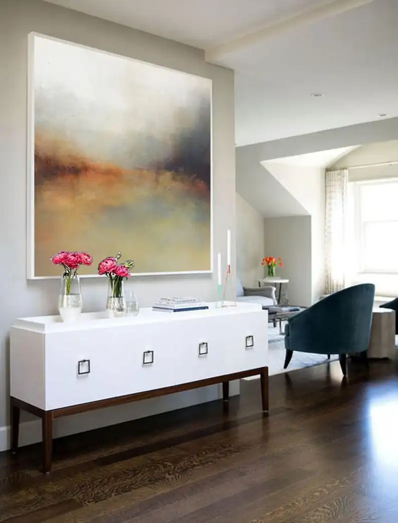 

Большая абстрактная масляная живопись горизонт Масляная Живопись Искусство оригинальное небо масляная живопись Большой Холст Картина маслом домашний декор