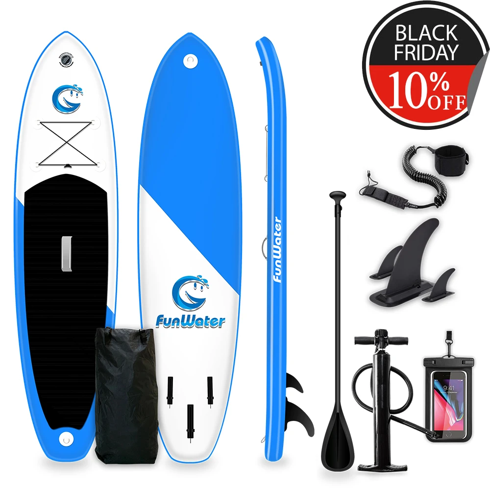 

Inflatable Stand Up Paddle Board Sup-Board Surfboard Kayak Surf set 11'x32''x6''with Backpack,leash,pump,waterproof bag