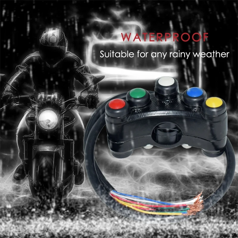 NEW-12V переключатели для мотоциклов 7/8 дюймов 22 мм крепление на руль Фары сигнал поворота Противотуманные фары Рог алюминиевый сплав вкл. Выкл. ATV Scoote