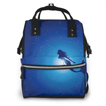 

Mermaid Blue Diaper Bag Mummy Maternity Baby Bags Travel Baby Nappy Changing Backpack Women Stroller Organizer