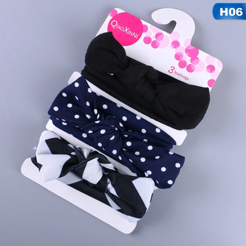 BB5401H06 3 шт./компл. милый кролик ободок с заячьими ушами для маленьких девочек Дети ленты для волос руководитель группы аксессуары для Детские бантики для волос повязка на голову - Цвет: BB5401H06