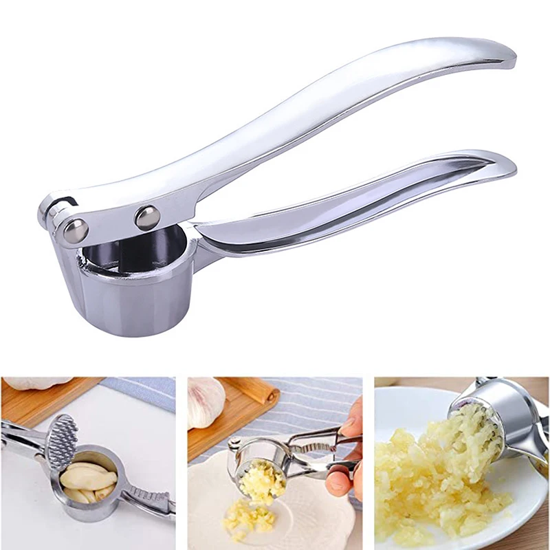 

Multifunction Garlic Press Aluminum Alloy Rustproof Garlic Cutter Anti-Slip Dishwasher Safe Kitchen Use Easy to Clean S