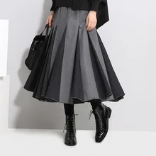 MEVGOHOT/ осенне-зимняя плиссированная модная юбка с высокой талией в Корейском стиле; большие размеры; юбка в Корейском стиле; Femme HW056