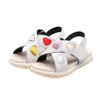 

2020 Summer Colorful Heart Girls Shoes Fashion Crossed Strap Sandals For Girls Size 21-37 Baby Toddler Girl Sandals