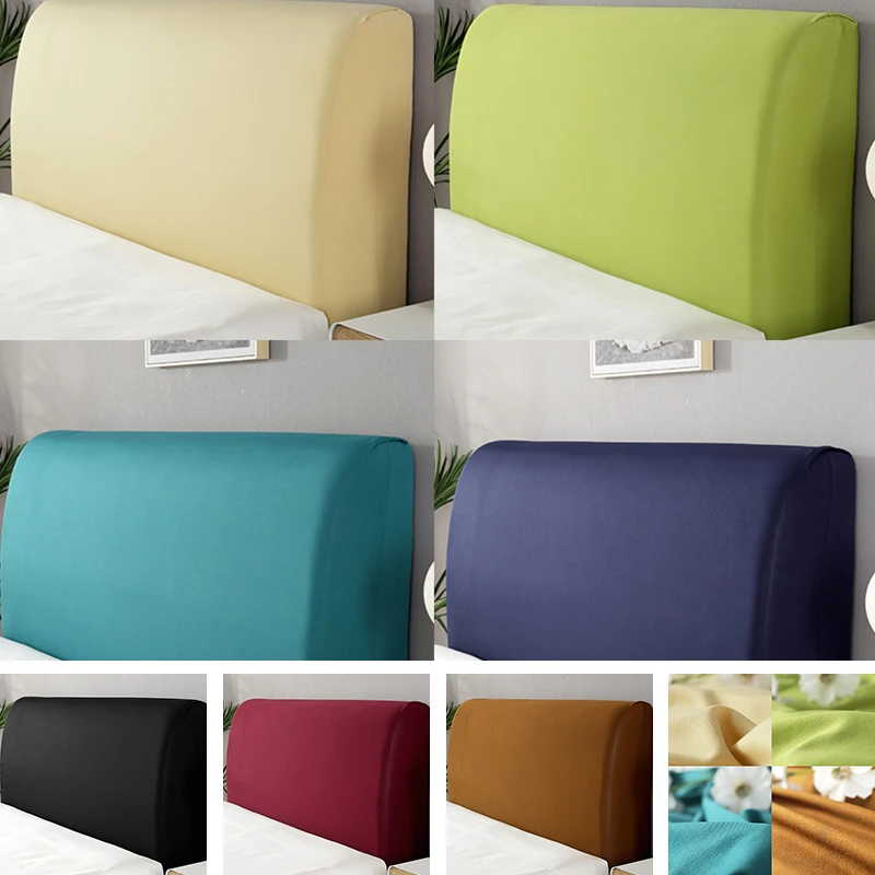 Plush Bed Head Cover Solid Color High Elasticity All-inclusive Back Protection Dust Headboard For Home | Дом и сад