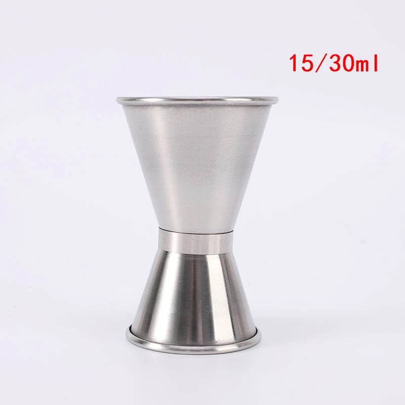Stainless Steel Cocktail Shaker Measure Cup Dual Shot Drink Spirit Measure Jigger 15/30ml 25/50ml Kitchen Gadgets Cocktail Shaker Measuring Jigger Stainless Steel Measuring Cups
