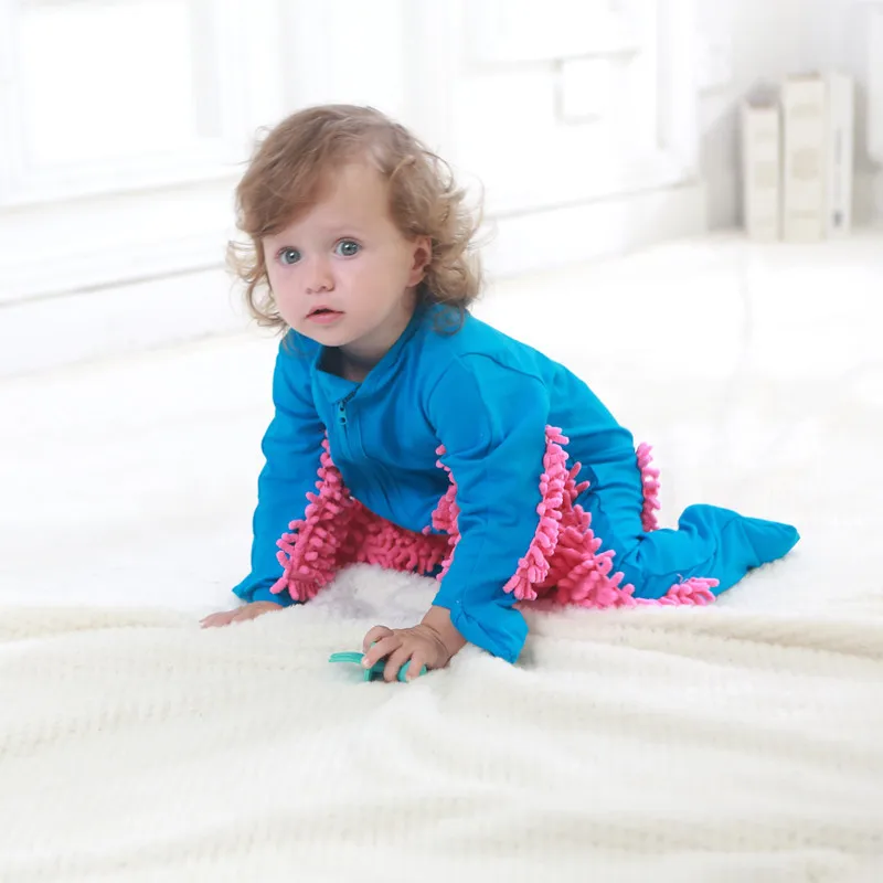 Lustiges Baby Wischmopp Kostüm - Krabbelanzug Zum Putzen | Rollenspiel Für Kleinkinder