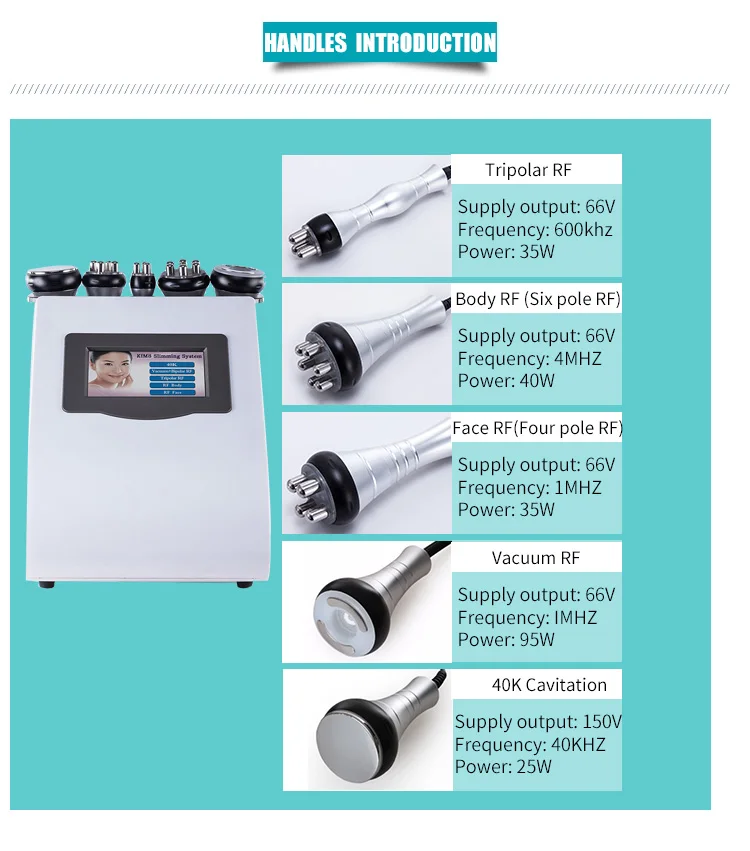 Многофункциональный 5 в 1 40 к Кавитация RF инструмент для коррекции формы/Lipolaser RF вакуумный аппарат кавитации для продажи