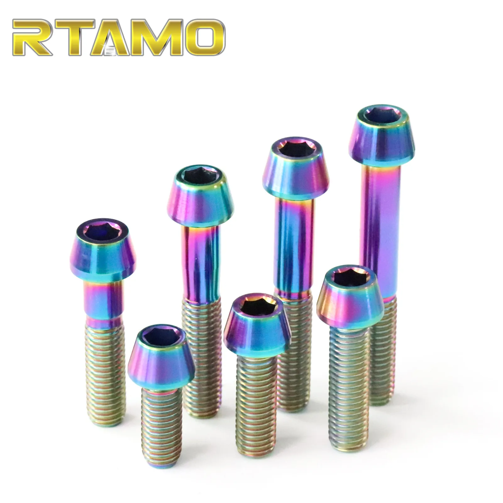 Titanium Tapered Socket Cap Bolts M8 x 20 25 30 35 45 50 55mm Allen Key Screw Hot Forging for Bicycle and Motorcycle Parts | Автомобили и