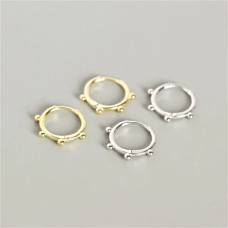 

Fengxiaoling 925 Sterling Silver Earrings For Women Simple Round Silver Hoop Earrings European And American Style Jewelry
