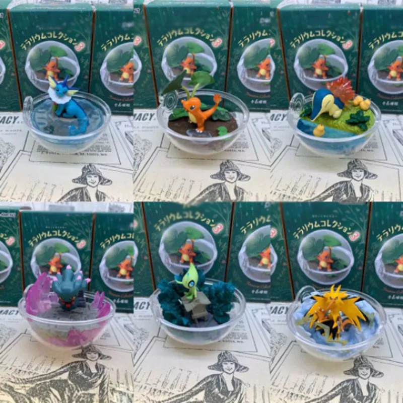 6 шт./компл. прозрачный шар с Charmander Cyndaquil Celebi запдоса, Muma аниме pokemones фигурка игрушки подарки для детей