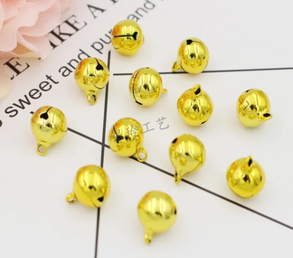 gold 50 шт. DIY ремесло медный Колокольчик Колокольчики круглый колокольчик Защита окружающей среды вакуумное покрытие цветной колокольчик Рождественское украшение - Цвет: gold