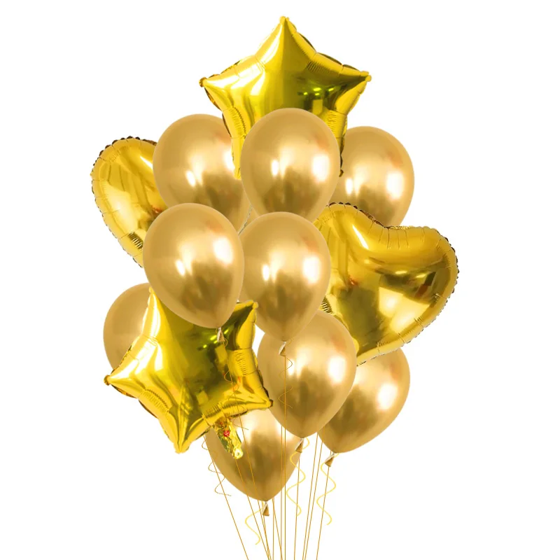 Joy-Enlife 14 шт Сердце Звезда Золотой воздушный шар "Конфетти" с днем рождения розовые синие шары детский душ шары для свадебного декора